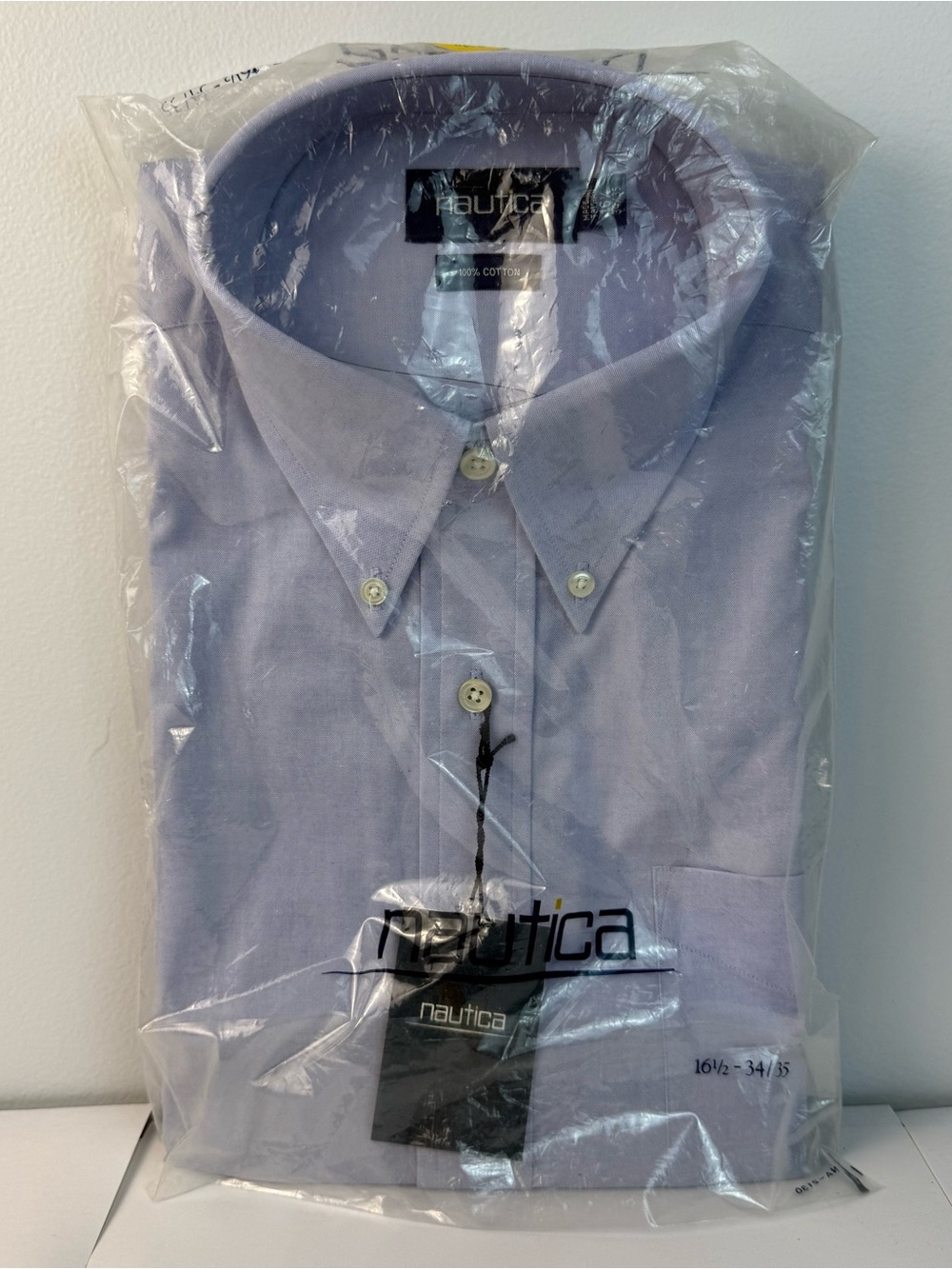Nautica men's long-sleeve Oxford Button Down Collar Dress Shirt, 16 1/2 - 34/35